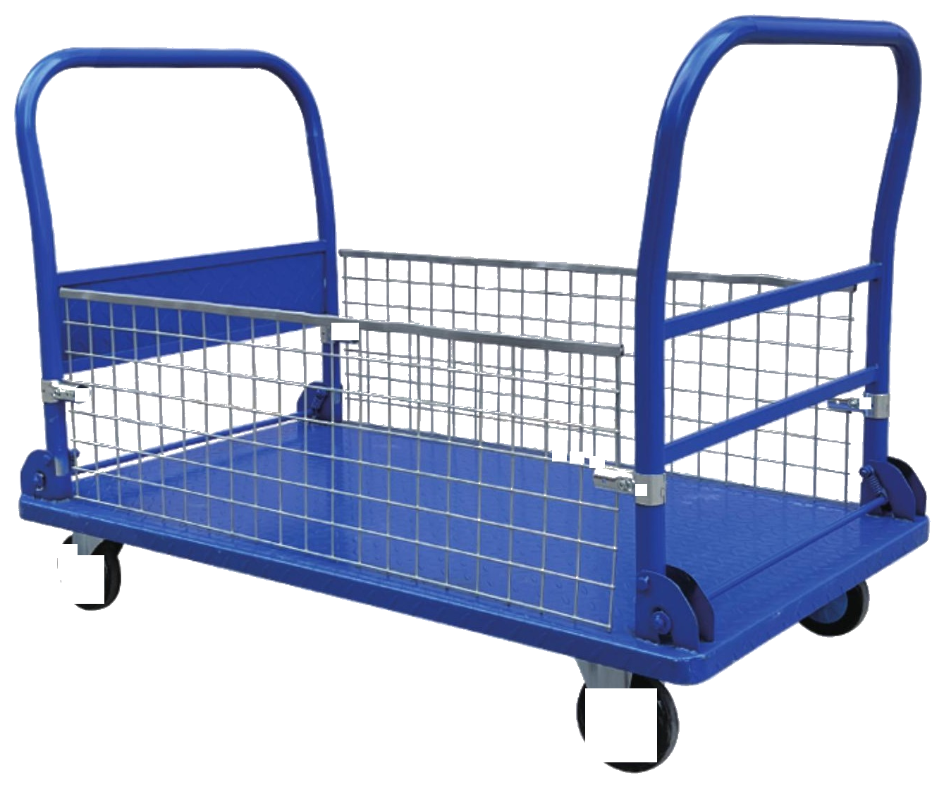 Double handrail fence trolley, stainless twin handles