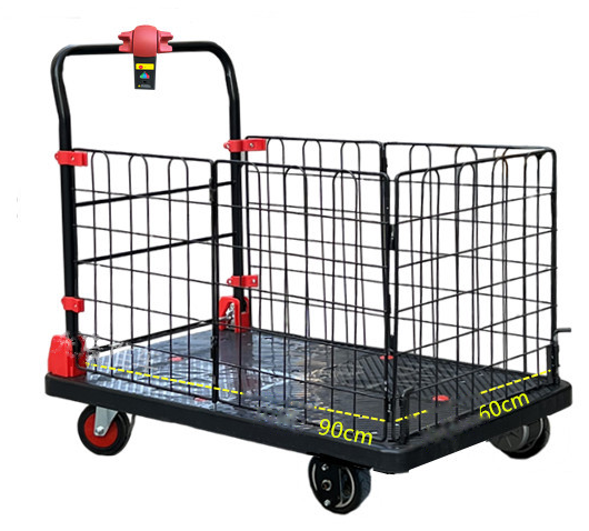 Power Trolley PWR-09 electric platform trolley with fence, black