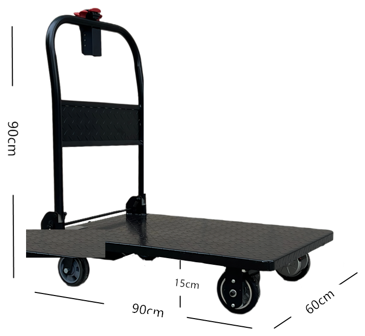 Power Trolley PWR-11 electric platform trolley, chequer-plate steel